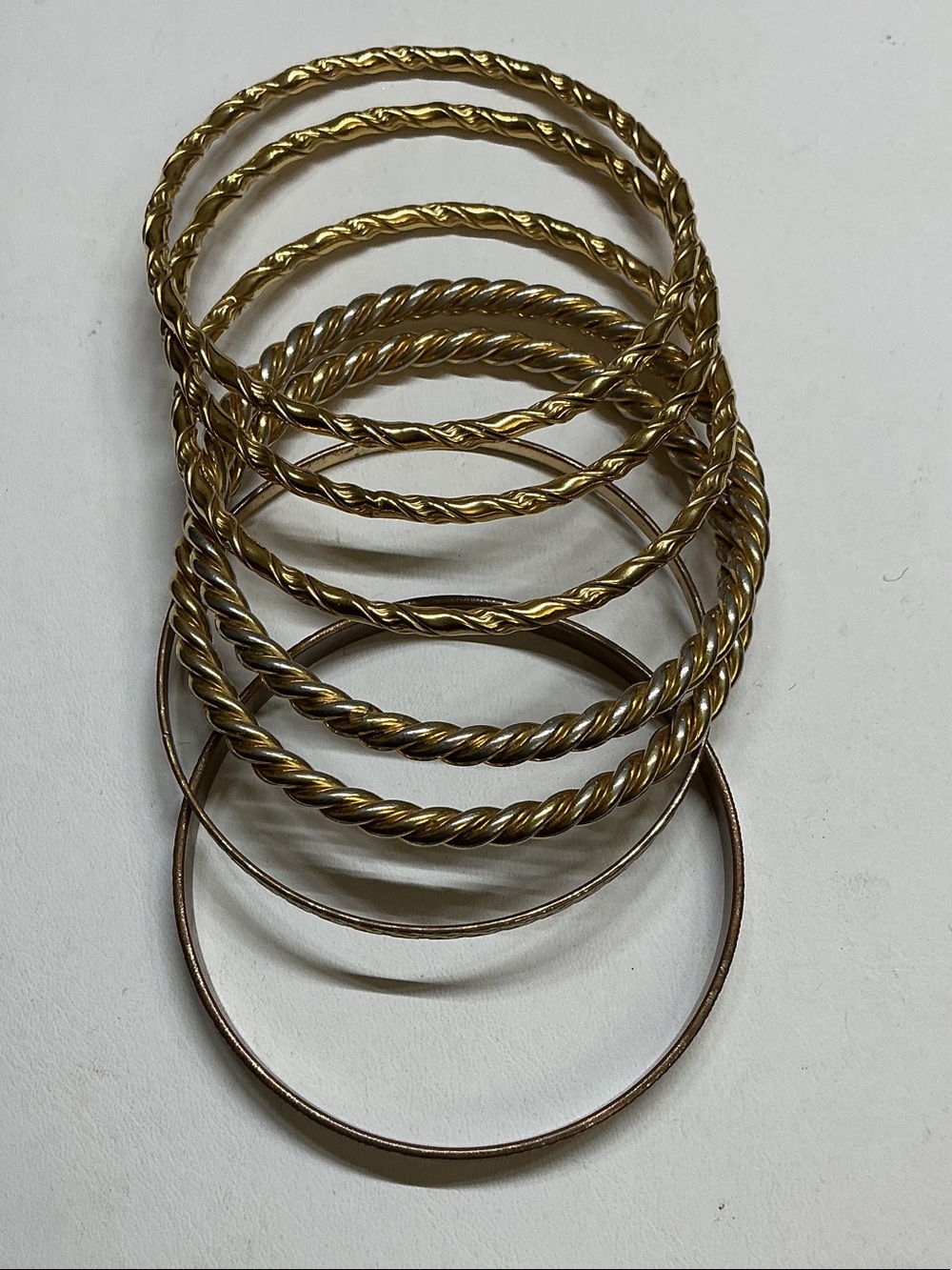Gold-Tone Twisted and Smooth Bangle Bracelet Set - Women Jewelry